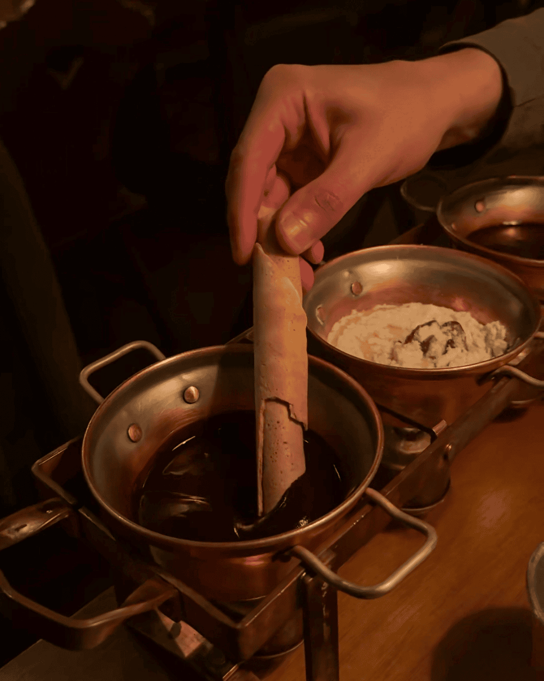 Fondue de chocolate ao leite no Chalezinho de Gramado